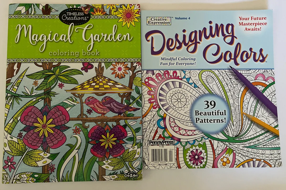 Magical Garden Timeless Creations Coloring Book Adult Stress relief book &  Bonus