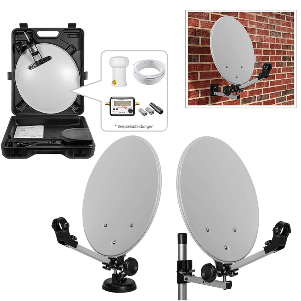 Mobile Camping-Sat-Anlage Koffer - 40cm Mini Satellitenschüssel LNB, 10m Kabel - Bild 2 von 4