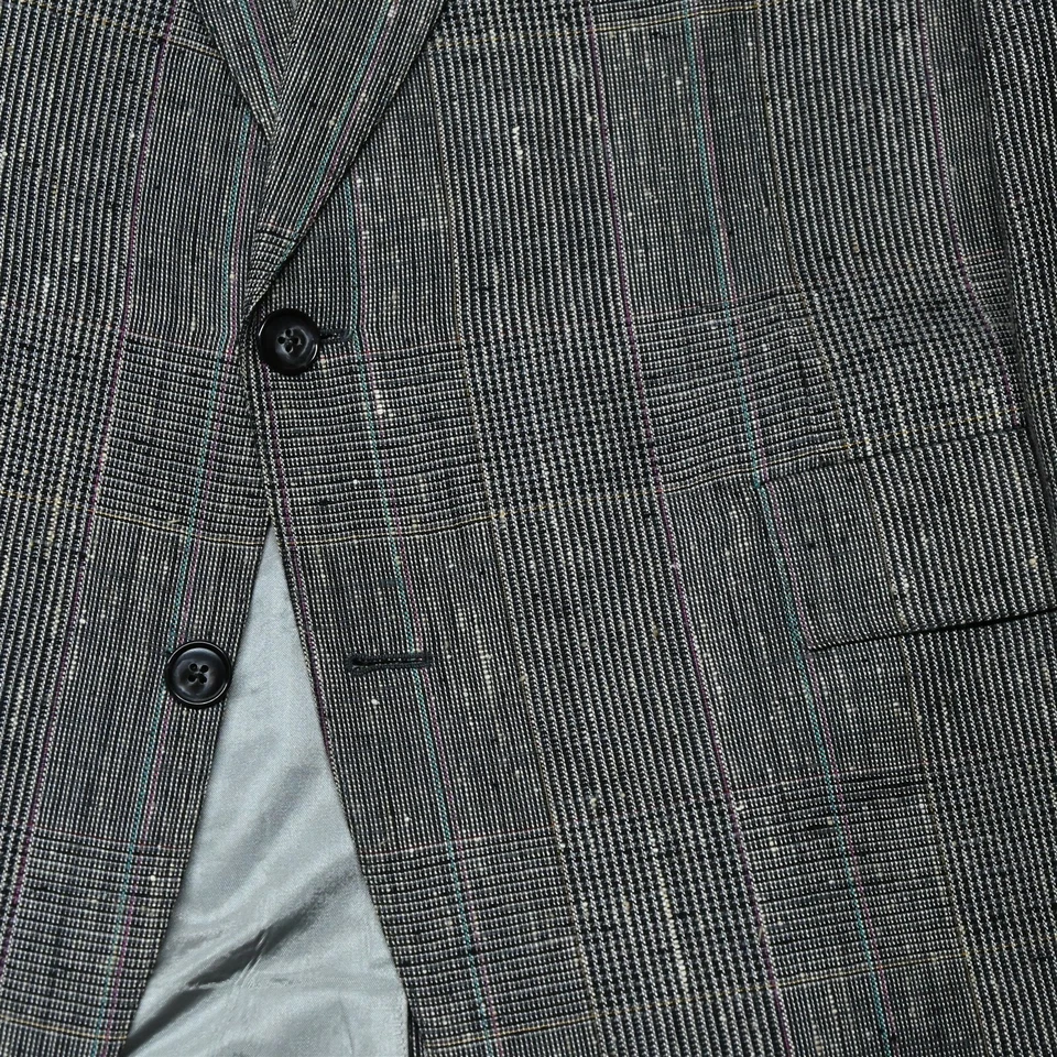 Blazer Abrigo Deportivo Traje Chaqueta De Colección Hecho en EE. UU. 44R Gris Glenn Check Seda Tweed Para Hombres Foto 3 de 4