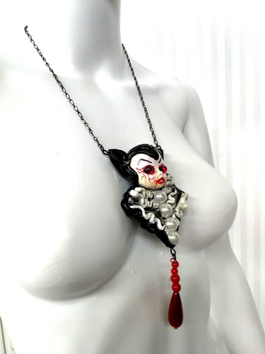 Jewelry Necklace Pendant Art Deco Nouveau Gothic Vampire Dracula Transilvania - Picture 6 of 24