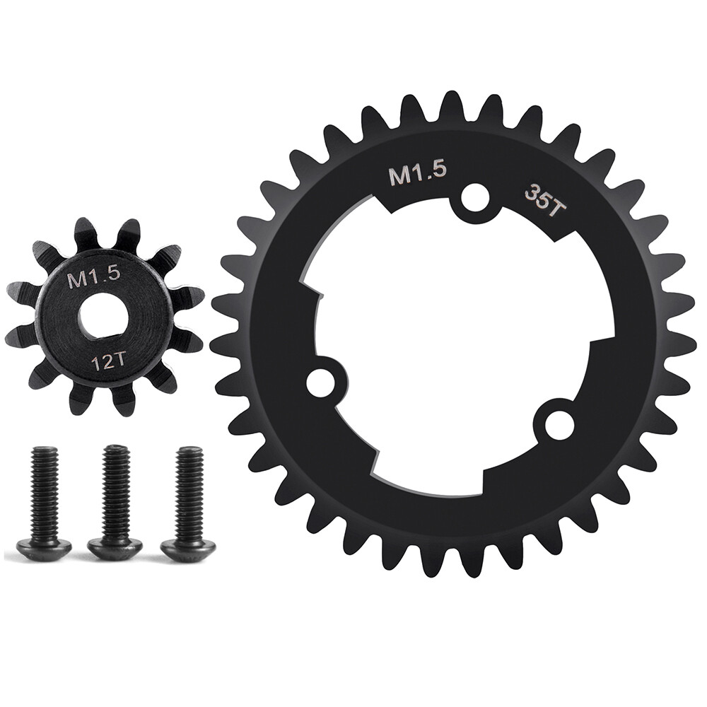 Engrenages En Acier 35T + Pignon 15T Pour Traxxas XRT 1/5 – Module 1.5mm, Carbone Moyen, Neuf
