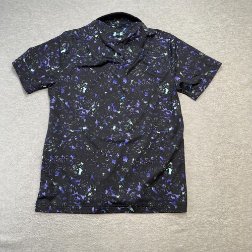 Under Armour Playoff Polo Shirt Mens Medium Black Geometric Golf Performance - Picture 4 of 6