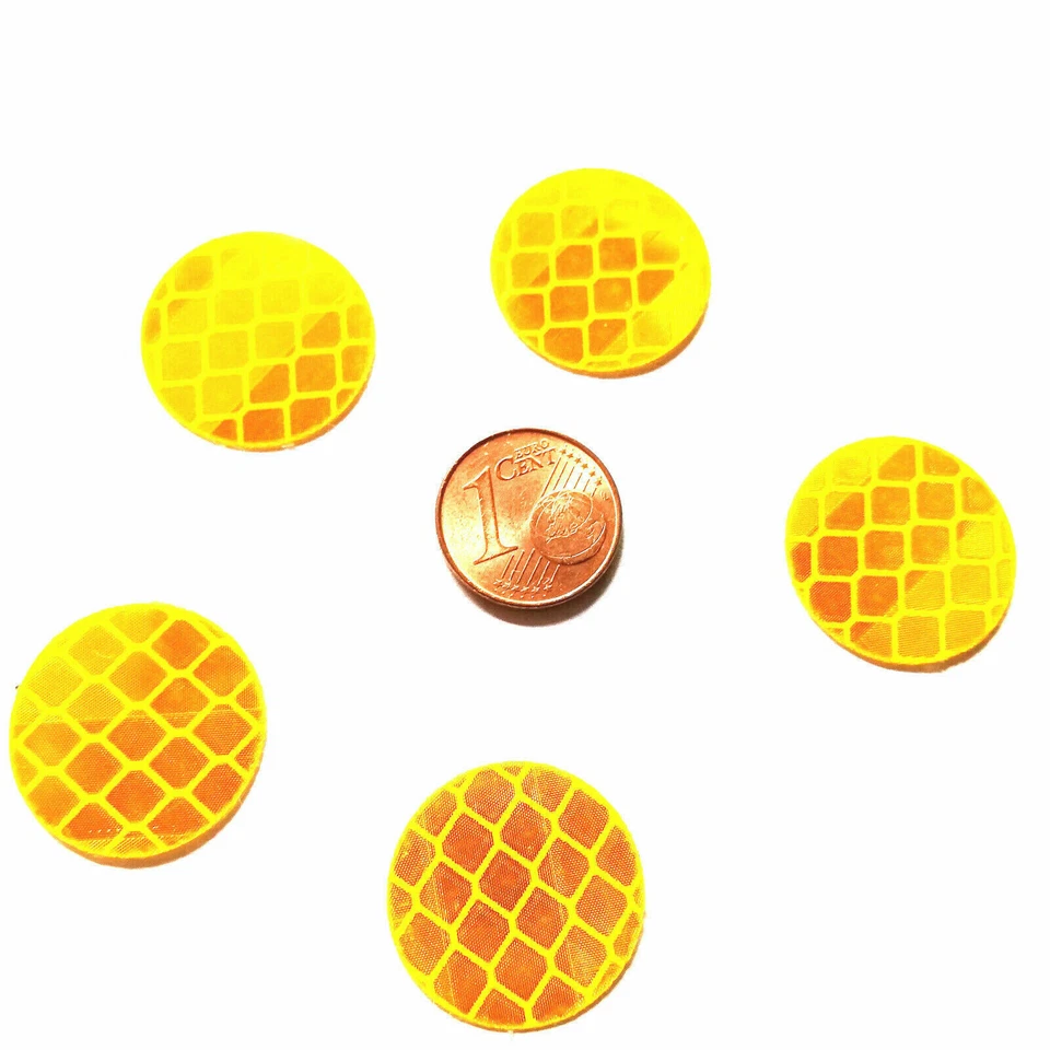 3M SCOTCHLITE 20mm 3M™ Scotchlite Mini Reflektor Reflexfolie Rund Kreis Geocaching Gelb selbs