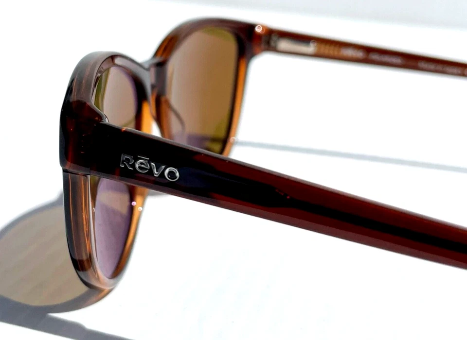 NUEVO Gafas de sol Revo DAPHNE marrón polarizadas lentes verdes ojo de gato 1101ECO 02 GN Foto 3 de 4