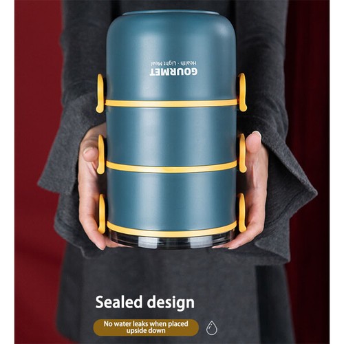 Gourmet Bento 3 Layer 2.2L Leakproof Stainless Steel Thermal Insulated Lunch Box - Picture 8 of 10