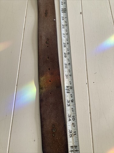 Lucky Brand Brown Embroidered Brass Bohemian Leather Belt Small - Damaged - Picture 11 of 17