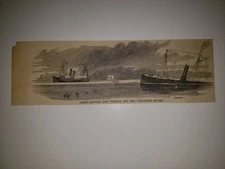 USS Varuna CSS Governor Monroe Civil War 1862 HW Sketch RARE!