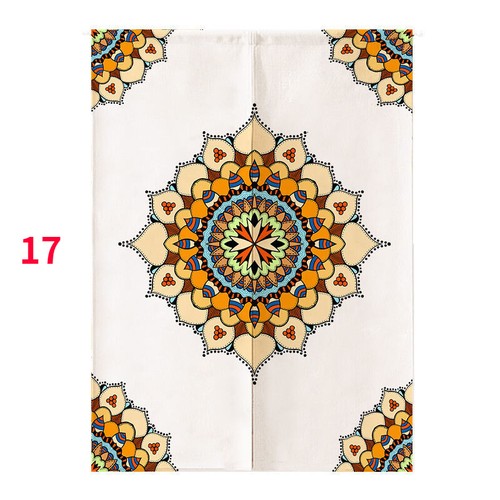 Chinese Door Curtains Noren Doorway Partition Cotton Linen Blend Room Divider - Foto 17 di 21
