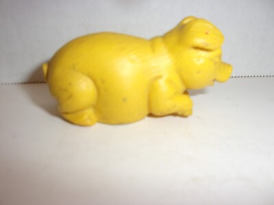 Vintage EPPY Rubber Pig Yellow Made IN USA Does Not Squeak Anymore 3'' Long X