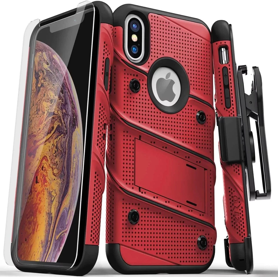 Capa iPhone X/XS vermelha/preta - ZIZO BOLT Series - Imagem 2 de 4