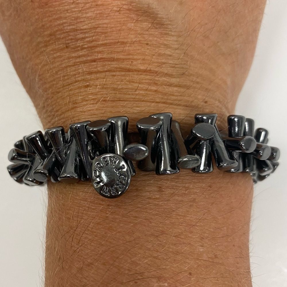 J. Crew interlocking link hematite stretch bracel… - image 2