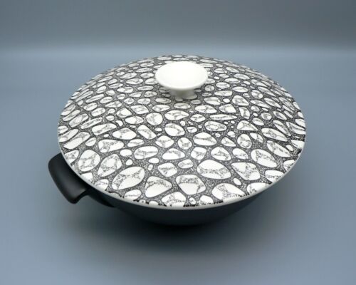 POOLE POTTERY BLACK PEBBLE LIDDED VEGETABLE DISH PERFECT C106 MID-CENTURY TUREEN - Picture 15 of 16