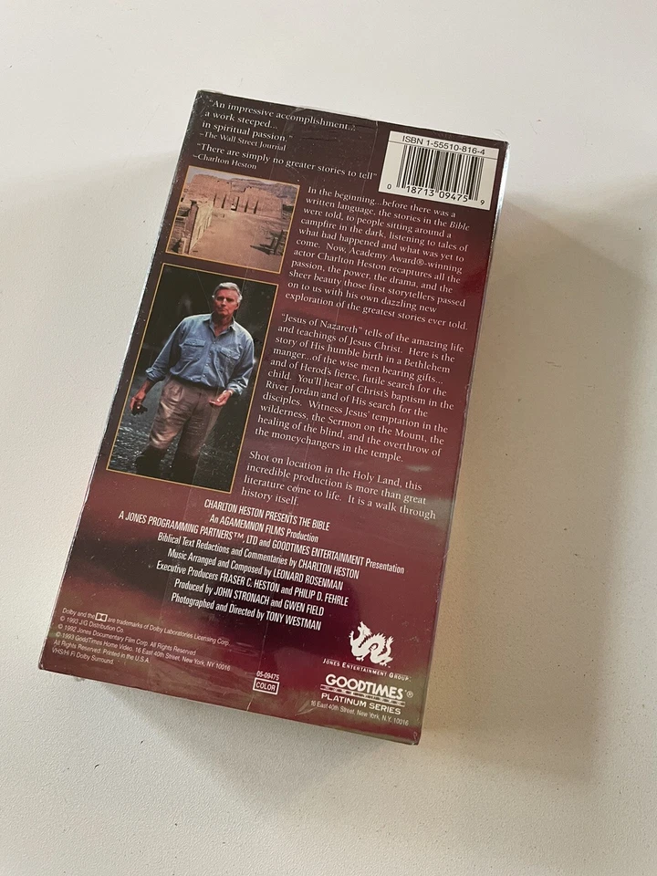 Charlton Heston Presents The Bible "Jesus of Nazareth" VHS New Sealed - Image 2 of 3