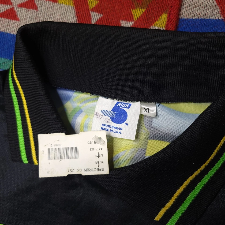 Camiseta deportiva de portero acolchada de fútbol vintage de los 90 High 5 de poliéster hecha en EE. UU. XL Foto 2 de 4