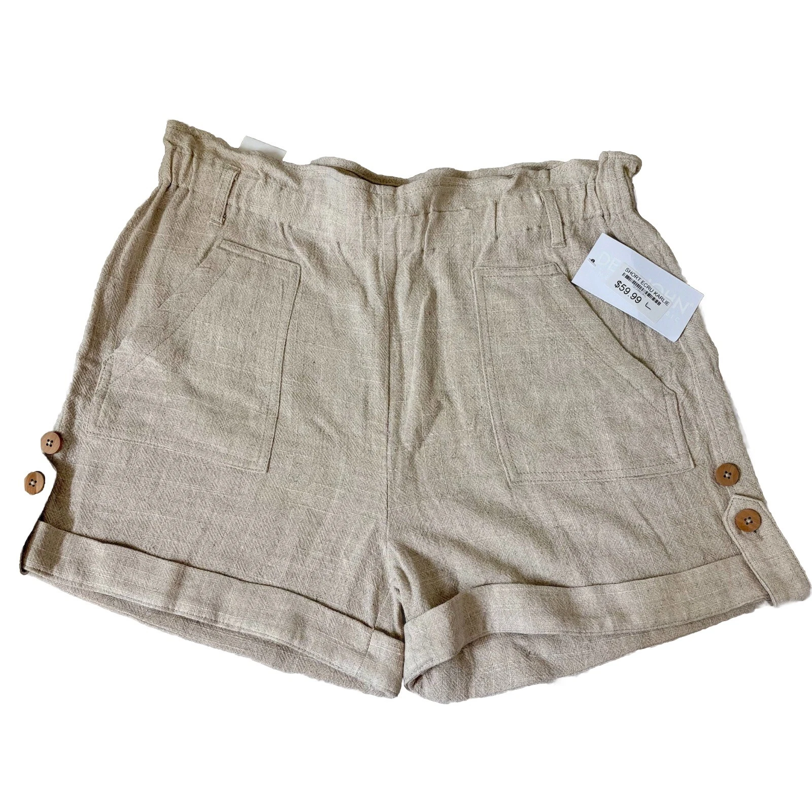 Dear John Linen Blend Karlie Shorts Women’s Large Tan Summer Lagenlook NEW
Opens in a new window or