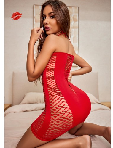 Women's Sexy-Lingerie Fishnet Nightgown Babydoll Sleepwear Bodysuit Nightwear US - Picture 5 of 9
