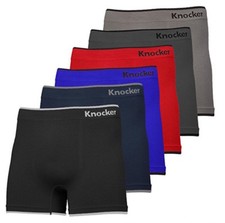 Lot 3 6 12 Men Seamless Boxer Briefs Knocker Microfiber Underwear Free Size 2