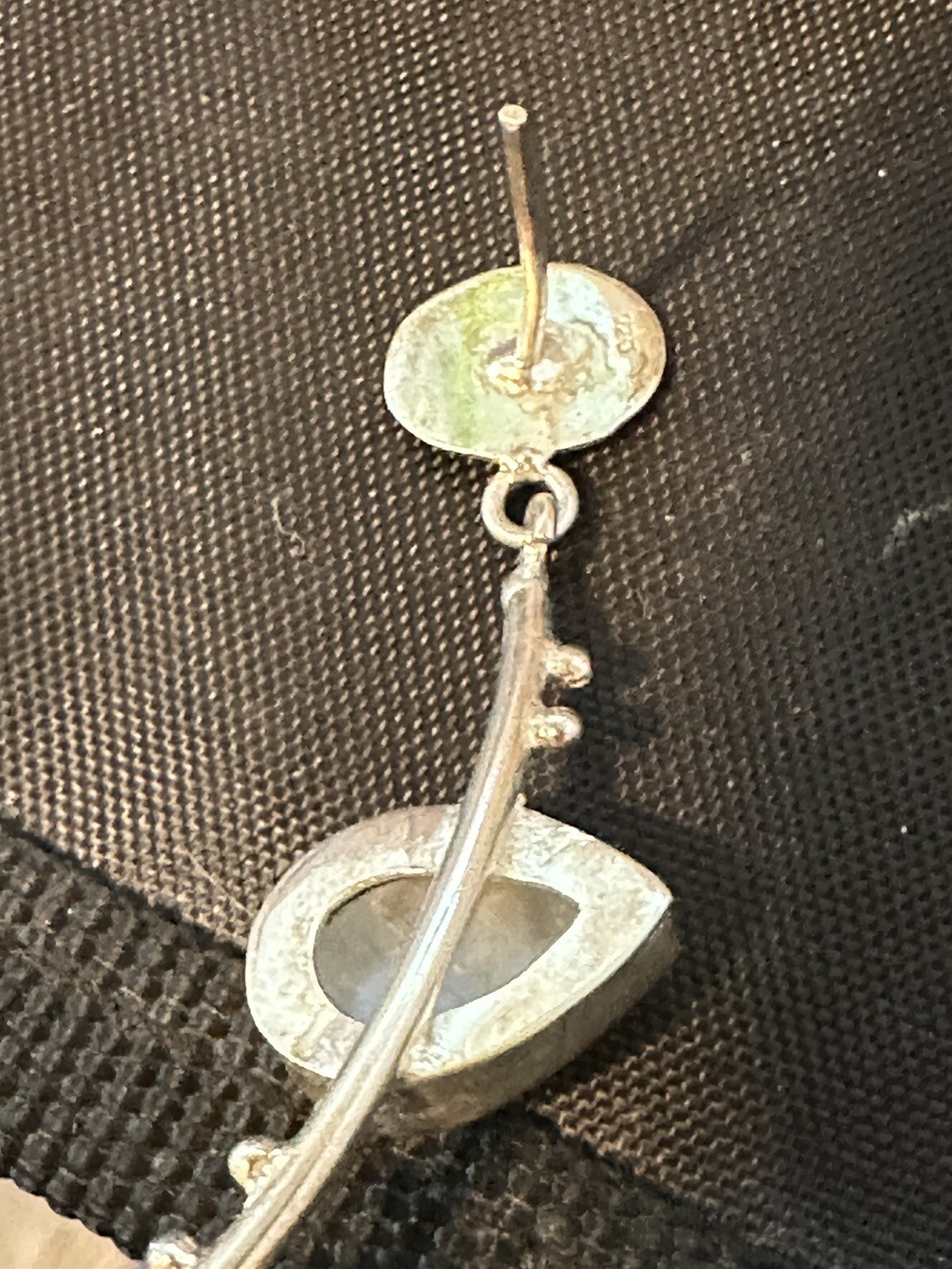 ARTISAN MADE WHITE TRANSLUCENT STONE, SILVERPLATE… - image 5