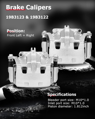 cciyu 19B3123 19B3122 Front Left & Right Brake Calipers with Bracket For Nissan - Picture 3 of 8