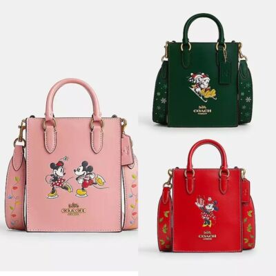 NWT Coach X Disney North South Mini Tote With Sled Motif/Minnie Mouse/Ice Skate