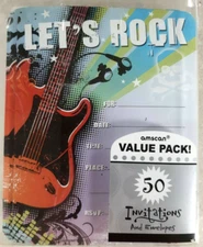 Let's Rock 50 Invitations and Envelopes Value Pack by Amscam
