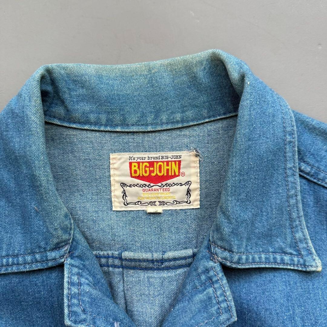 ジャケット・アウター BIG JOHN / denim coverall jacket 80s Big John Denim Safari Jacket Coverall, Vintage Outerwear