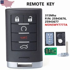 Keyless Entry Remote Car Key Fob Transmitter for Cadillac CTS STS M3N5WY7777A