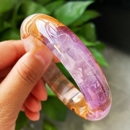 Natürlicher Amethyst Achat Auge Kristall Edelstein Armreif Innendurchmesser 59 mm C7 - Bild 10 von 14