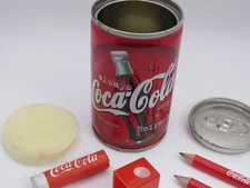 1999 Mini Coca-Cola can w/Novelty and school supplies (No coloring book)