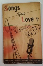 Songs You Love No 2 Gospel VTG 1956 Religious Music Song Book Rare Bible
