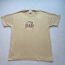 Vintage DAD T-shirt Mens Size L Fishing Embroidered Reels Fish Nature