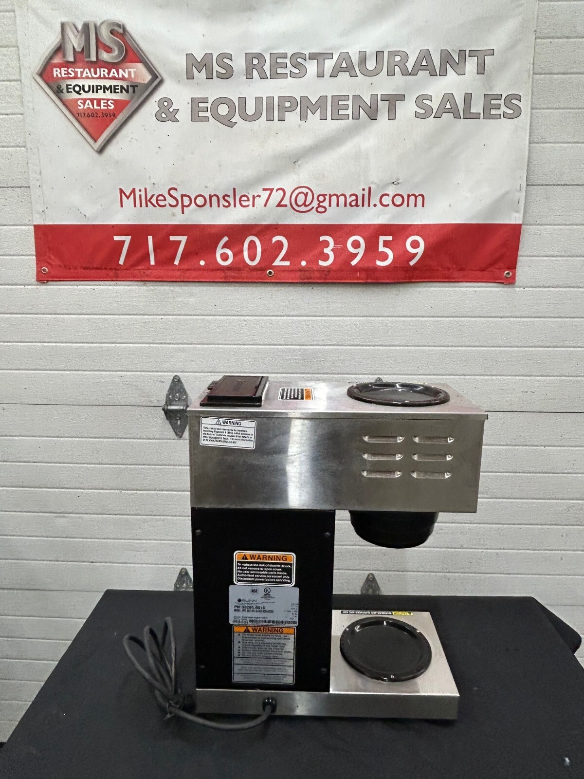 Bunn VPR Med. Vol. Decanter Coffee Maker - Pourover, 3 4/5 Gal/Hr. 120v Working!