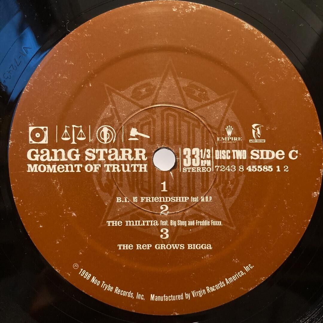 Gang Starr Moment Of Truth Vinyl Record US Original Spread jacket Triple LP  Rap
