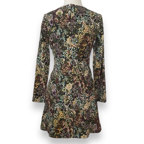 Zara Trafaluc Womens Tapestry Floral Twiggy Mini Dress Long Sleeve Size S - Picture 3 of 11