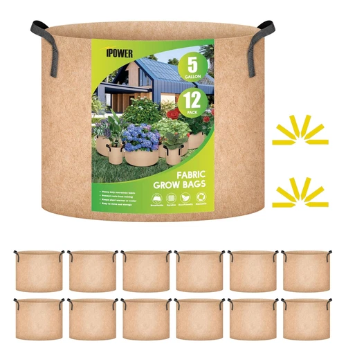 5-24Pack Garden Grow Bag/Rooty Bag Heavy Duty Non-Woven Plant Fabric Pot Contain - Picture 24 of 143