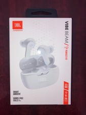 New JBL Vibe Beam True Wireless Deep Bass Sound Earbuds Water Resistant White