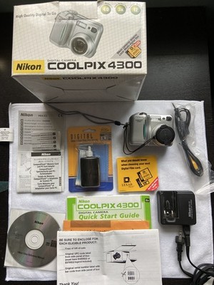 Nikon Coolpix E4300 Silver 4.0MP Digital Camera Open Box TESTED WORKS MINT