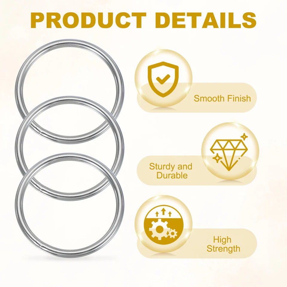 Junta tórica soldada de acero inoxidable 304 de 5 piezas de 2 pulgadas 4x50 mm Foto 3 de 4