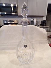 Vilca Italy 13.25" Crystal Decanter Bottle With Stopper Wine Liquor SIGNED