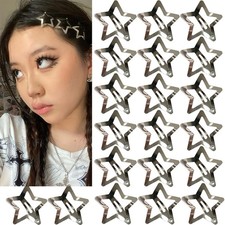 20 PCS 1.22" Star Hair Accessories 1 Count Pack of 20 , Silver 20PCS 
