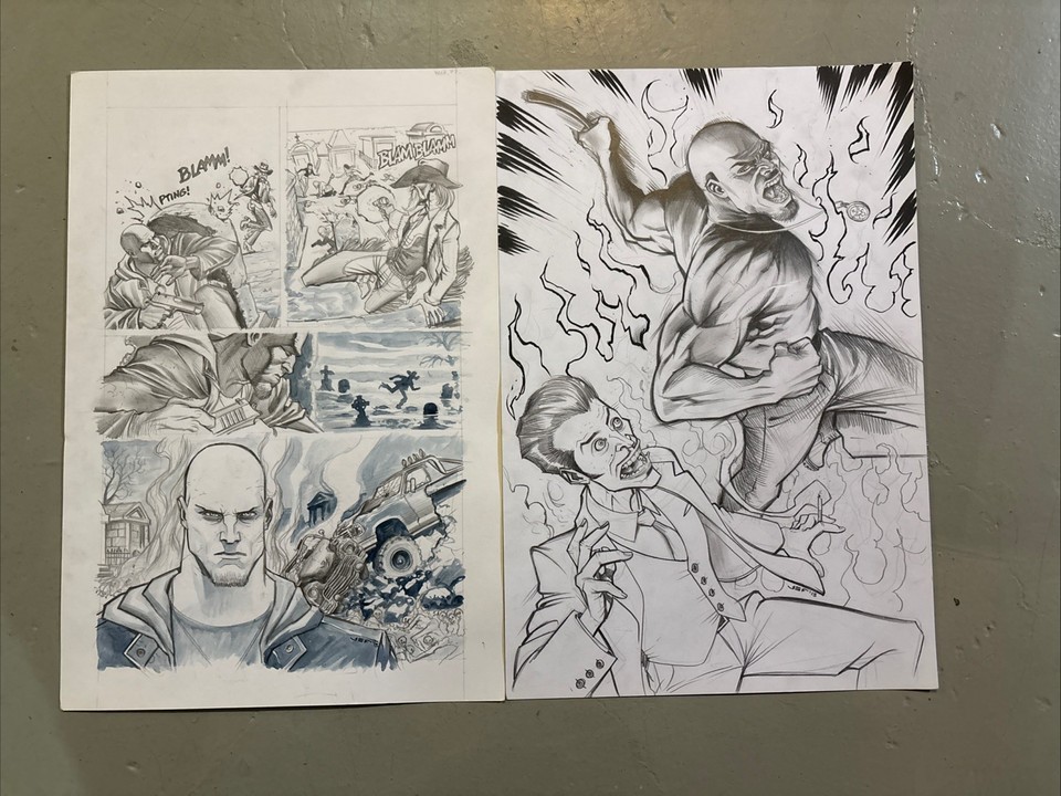 Juan Ferreyra Original Comics Art Kiss Me Satan Dark horse Comic horror 2 Pages Comic Art