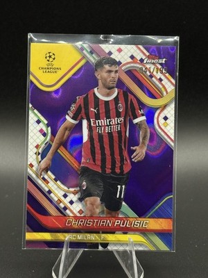 Christian Pulisic 2024-25 Topps Finest UEFA Purple Lava Refractor #/199 Milan