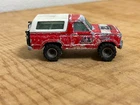 Vintage Hot Wheels 1980 Real Riders Red Ford Bronco #21 with motorcycle
