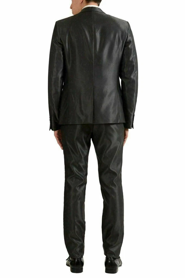 Traje de dos botones de lana carbón Just Cavalli para hombre US 38 IT 48 Foto 3 de 4