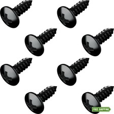 Black Oxide Stainless Steel License Plate Screws 8-pack