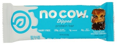 No Cow Dipped Protein Bar Chocolate Salted Caramel 2.12 Ounce Oz