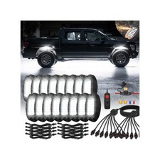 16Pods Metal All Pure White LED Rock Lights Full Kit Plug Alloy,