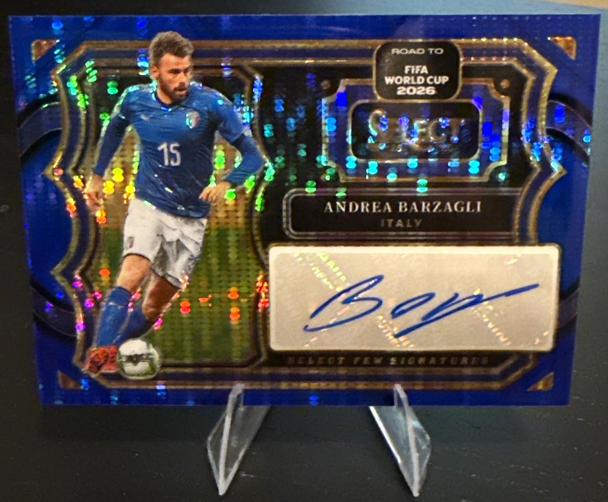 2025-26 Panini Select Road to FIFA World Cup Andrea Barzagli Auto Blue Pulsar view 1