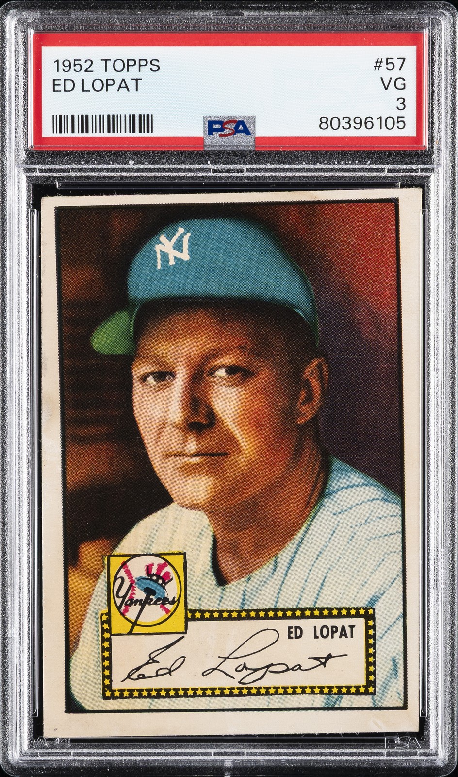 1952 TOPPS #57 ED LOPAT PSA 3