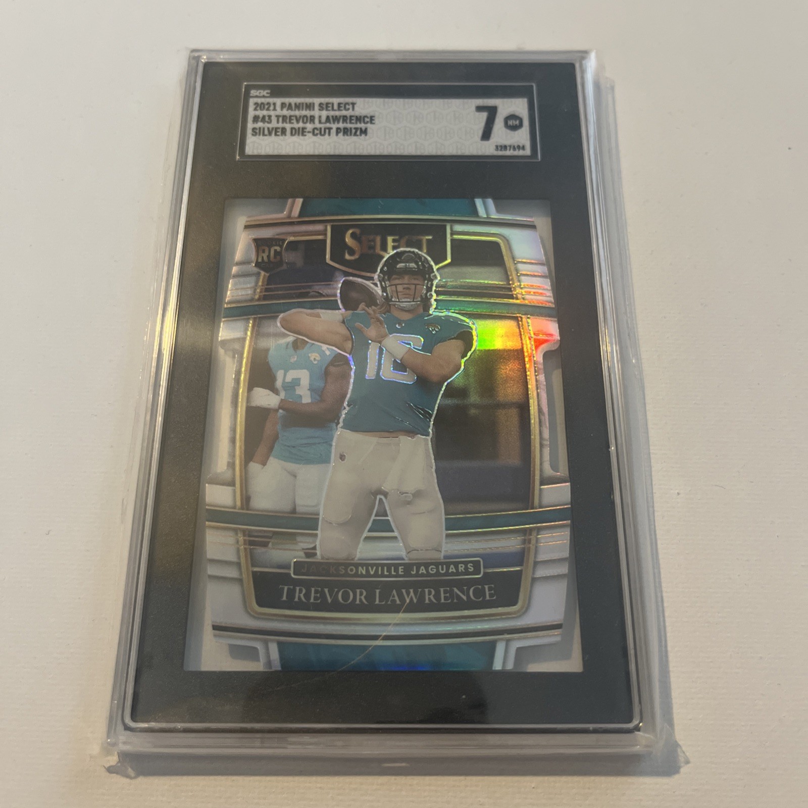 2021 Panini Select - Concourse Trevor Lawrence #43 Silver Prizm Die-Cut (RC)